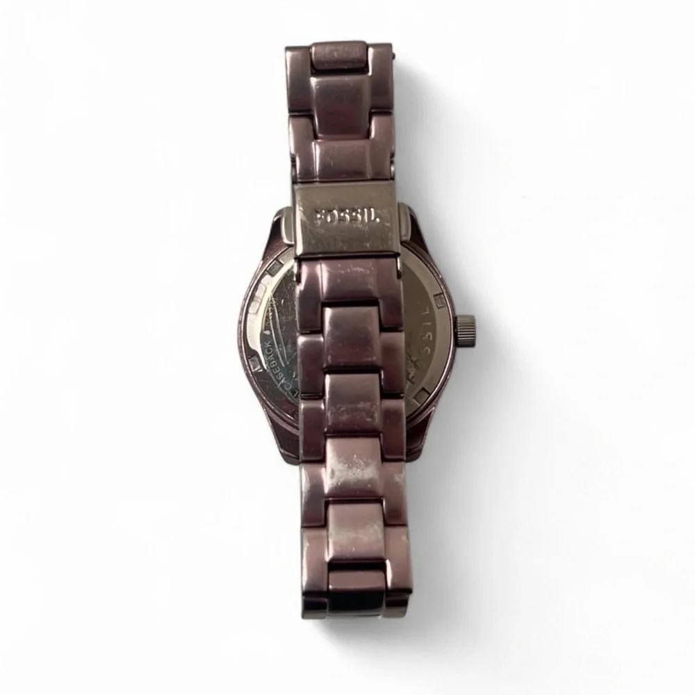Fossil Stella Purple Silvertone Watch ES2903